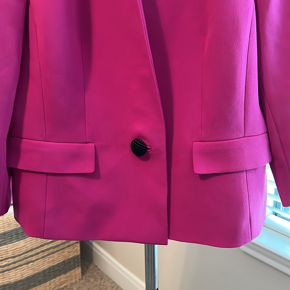 Kasper Fuchsia Collarless Blazer - Picture 2 of 10
